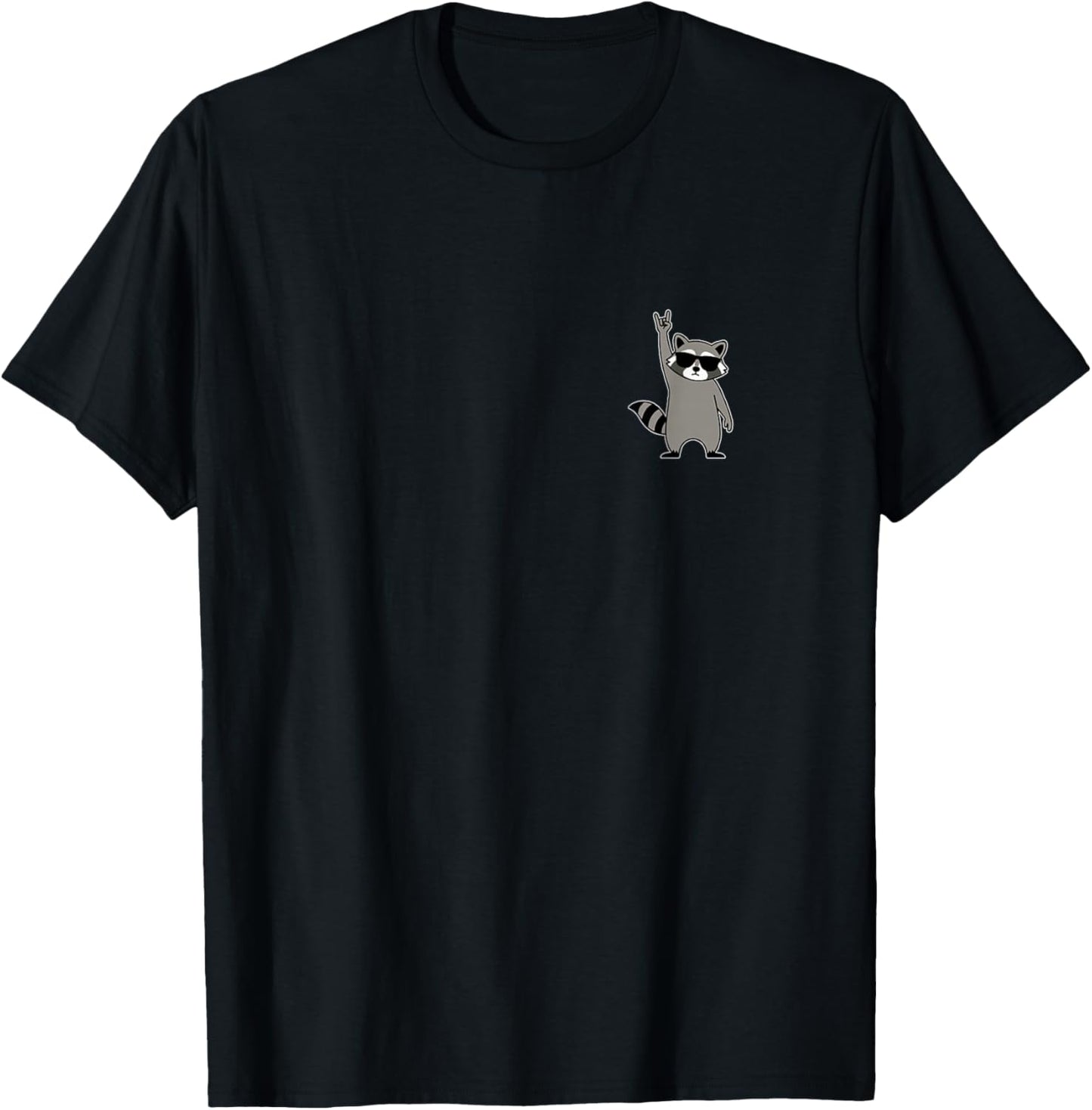 Raccoon Rock Music Band Concert Funny Raccoon T-Shirt - T-Shirt | Black