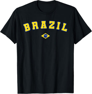 Brazil Gift Brazilian Brasil Flag Vintage brasileiro T-Shirt - T-Shirt | Black