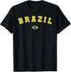 Brazil Gift Brazilian Brasil Flag Vintage brasileiro T-Shirt - T-Shirt | Black