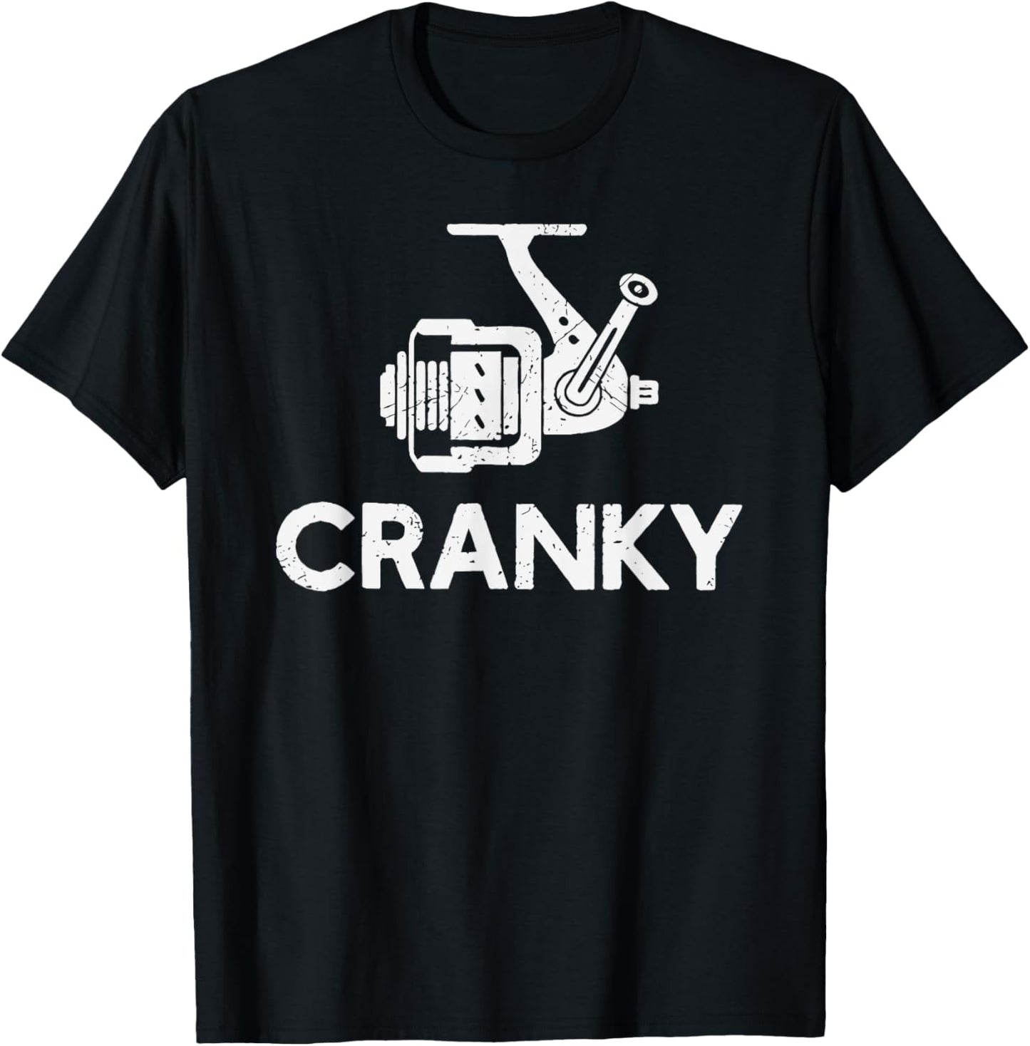 Funny Cranky Fishing Reel Pun for Fishermen T-Shirt - T-Shirt | Black