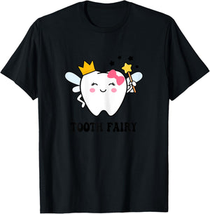 Cute Tooth Fairy Halloween Costume Women Kids Girls Xmas T-Shirt - T-Shirt | Black