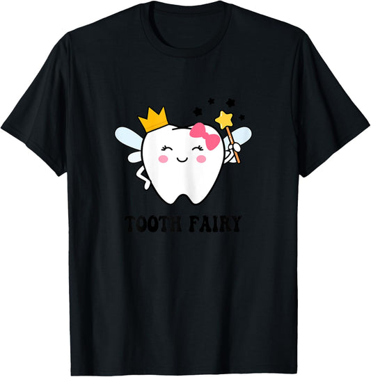Cute Tooth Fairy Halloween Costume Women Kids Girls Xmas T-Shirt - T-Shirt | Black