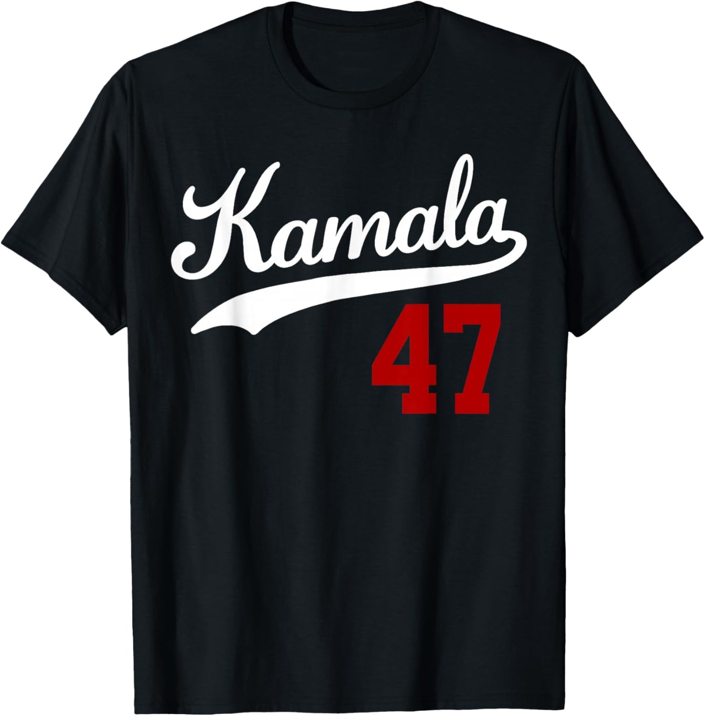 Vintage Madam President Harris 2024 KAMALA 47 Blue Jersey T-Shirt - T-Shirt | Black