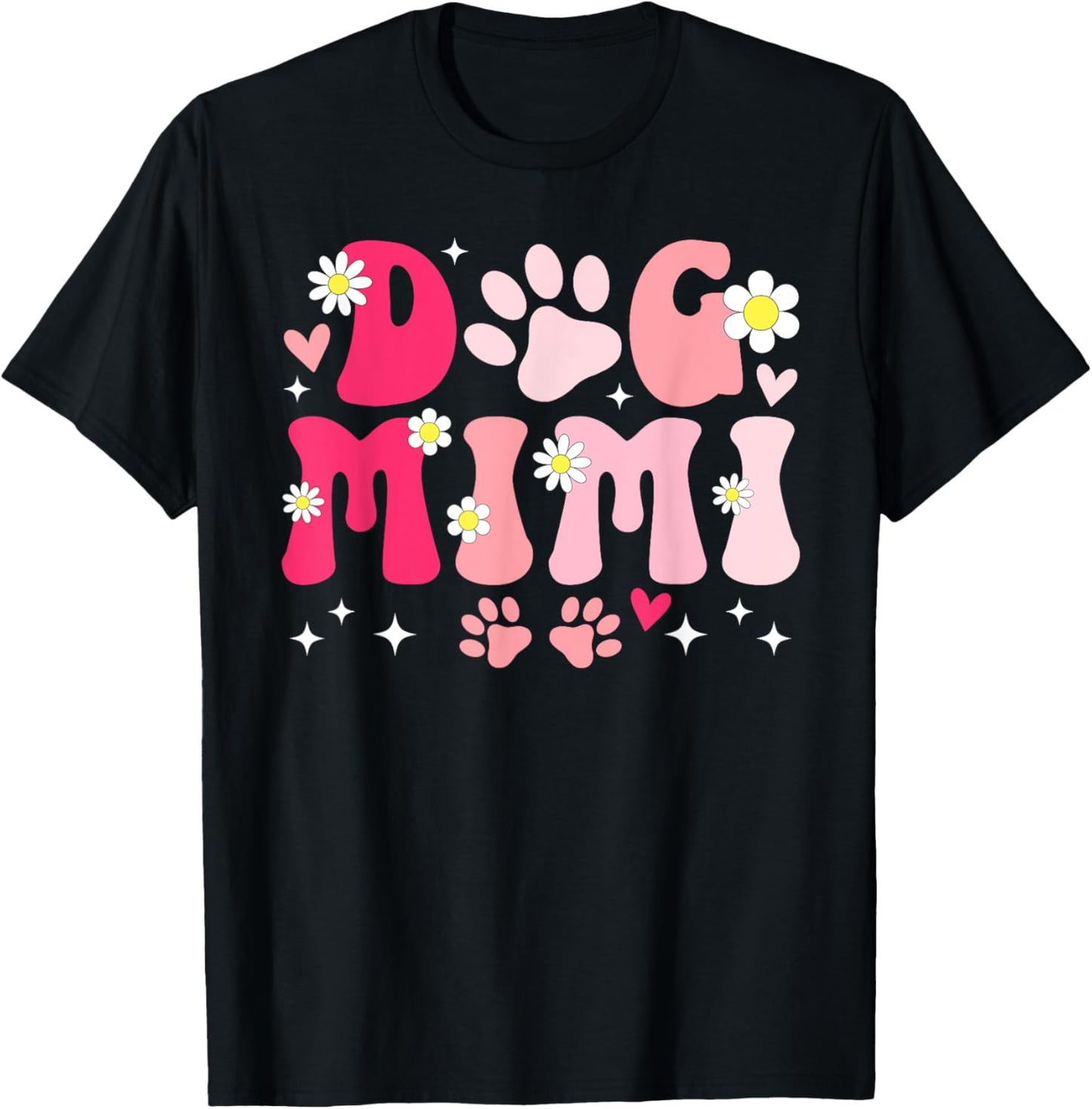 Dog Mimi Grandma Groovy Dog Lover Mimi Women T-Shirt - T-Shirt | Black