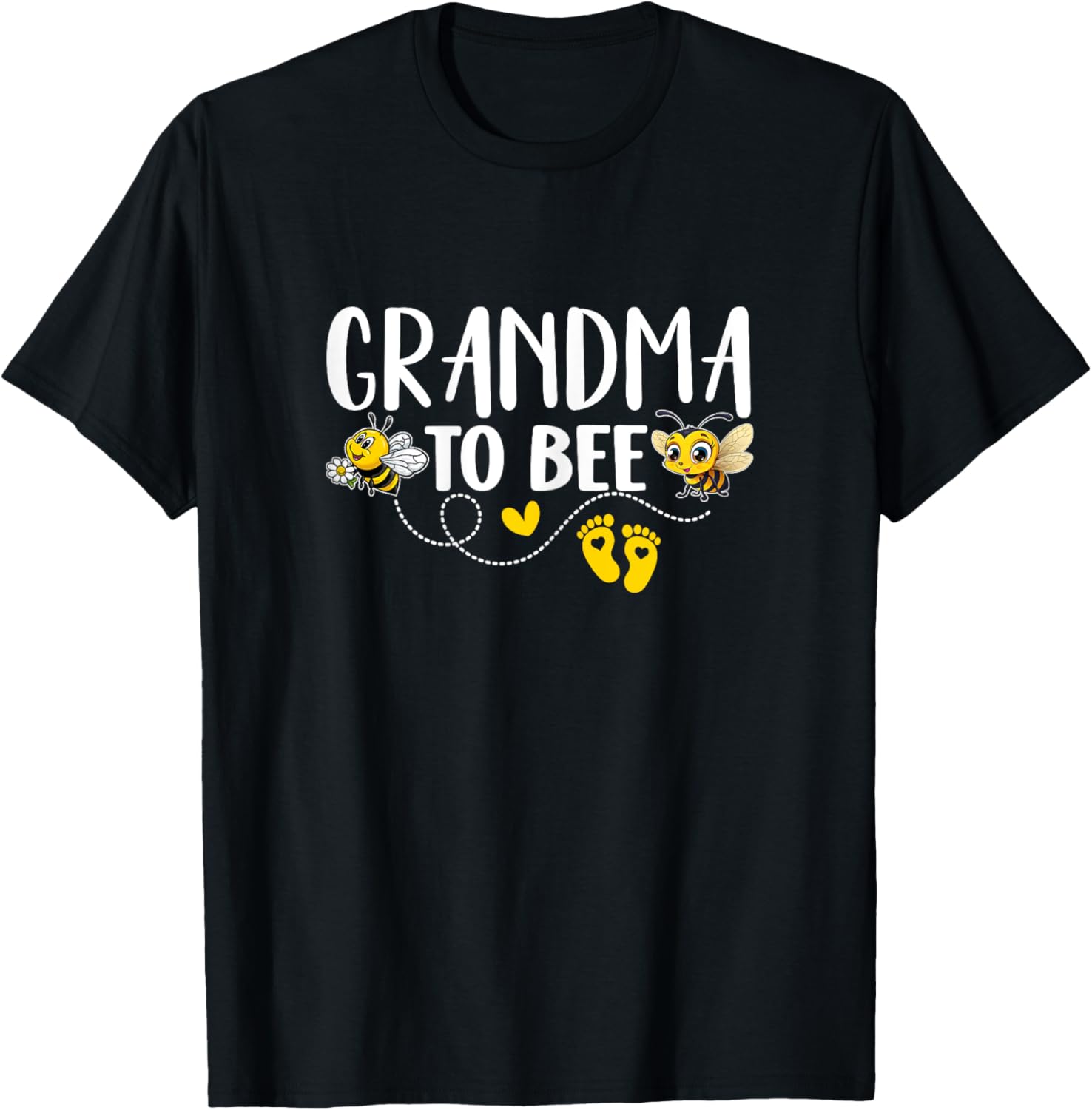 Grandma To Bee Gender Reveal Pregnancy Announcement Grandma T-Shirt - T-Shirt | Black