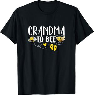 Grandma To Bee Gender Reveal Pregnancy Announcement Grandma T-Shirt - T-Shirt | Black