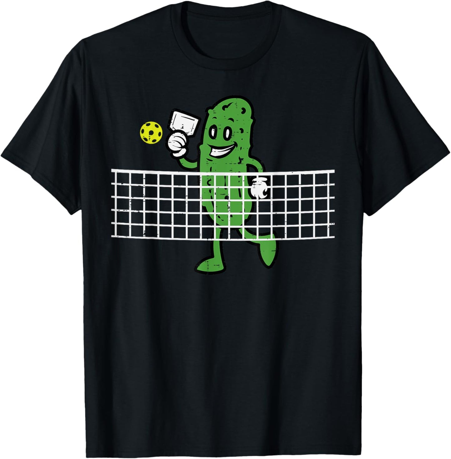 Pickle Playing Pickleball Funny Player Sports Men Kids Women T-Shirt - T-Shirt | Black