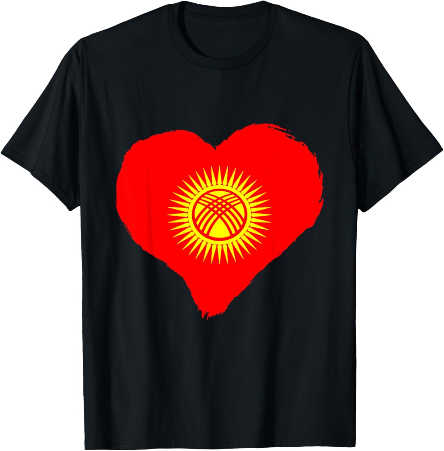 Kyrgyzstani Kyrgyz Republic Kyrgyz Heart Kyrgyzstan Flag T-Shirt - T-Shirt | Black