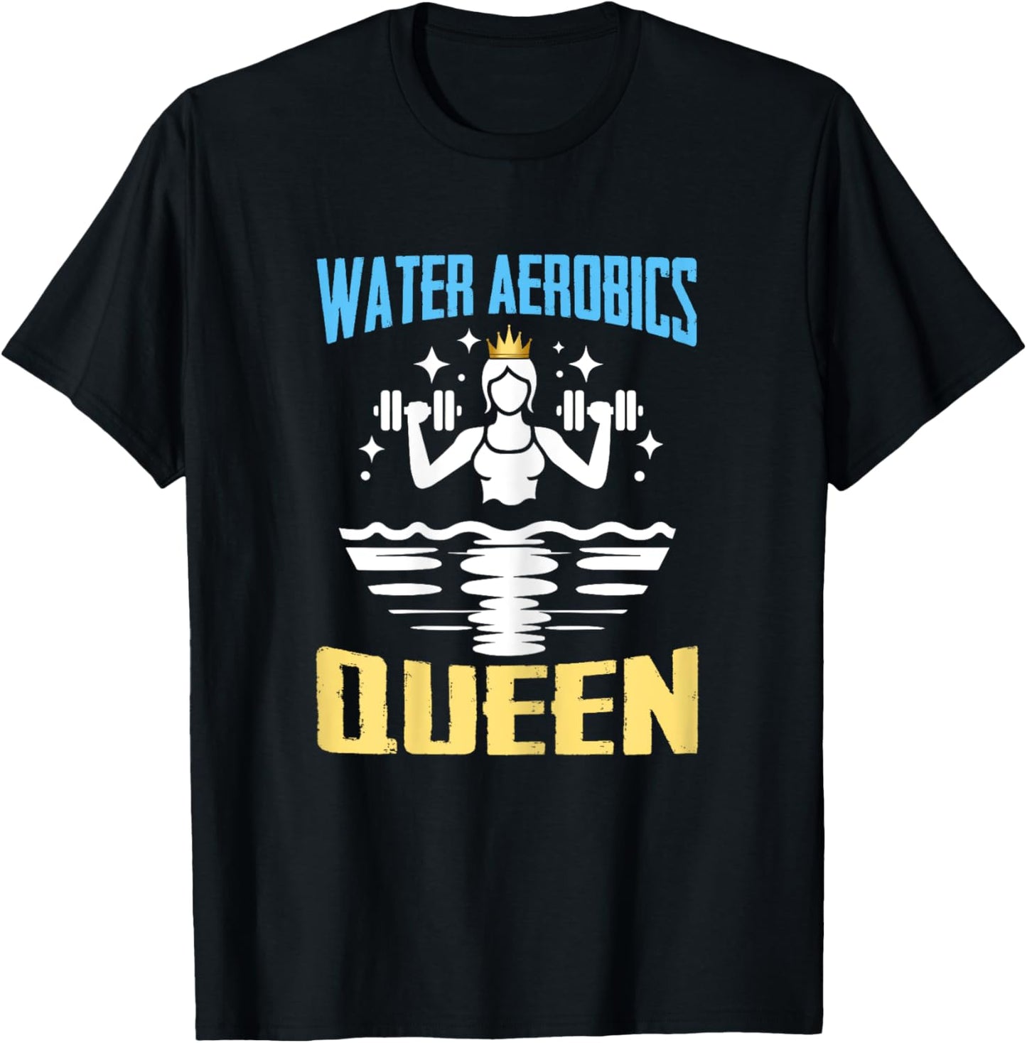 Water Aerobics Queen Shirt Aquatic Fitness T-Shirt - T-Shirt | Black