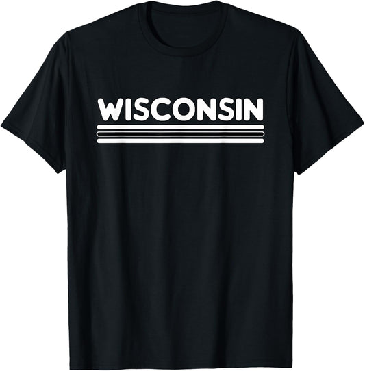 Wisconsin - Throwback Design - Classic T-Shirt - T-Shirt | Black