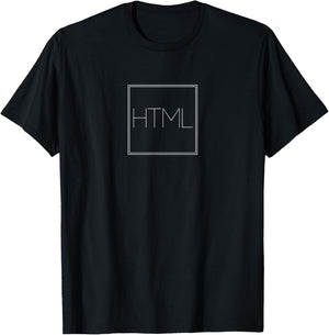 Html - Funny Minimalist Programming Coding Language T-Shirt - T-Shirt | Black
