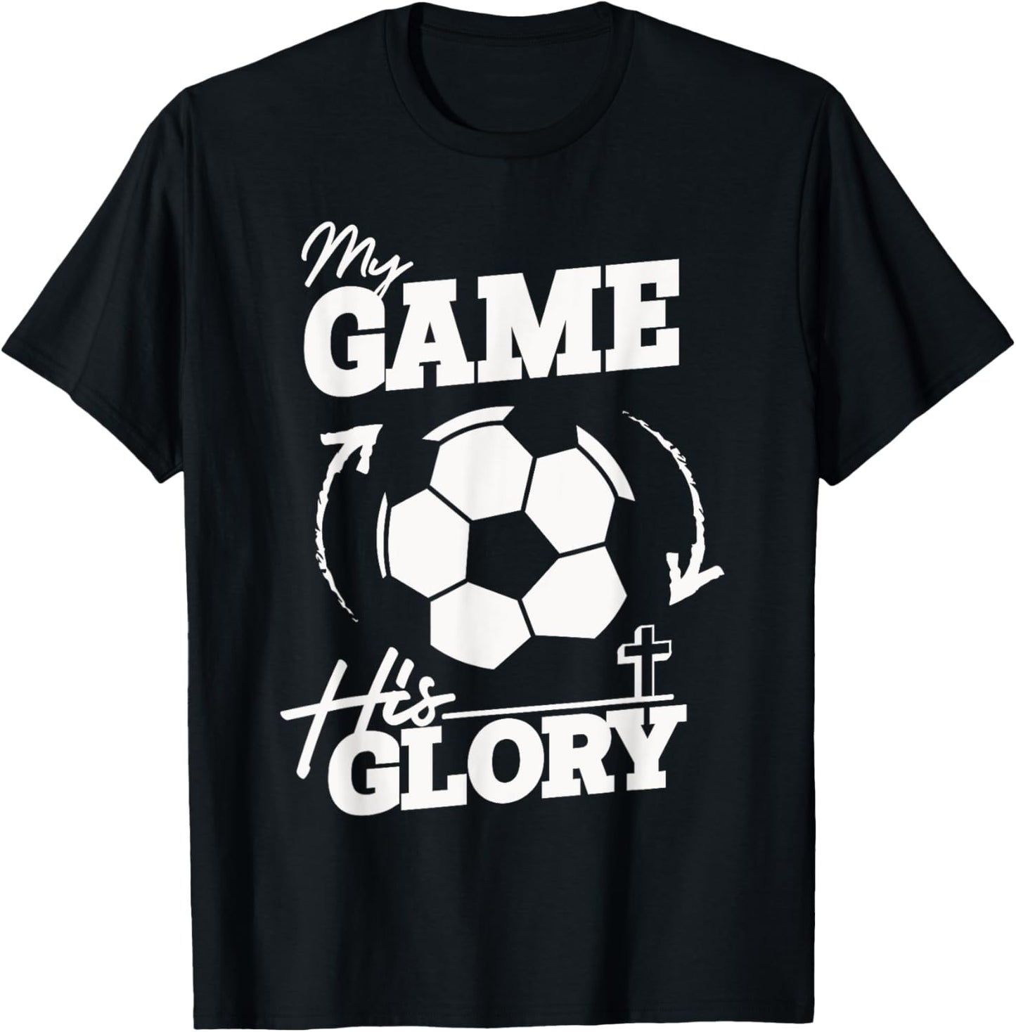 My Game His Glory - Teen Boy Christian Soccer T-Shirt - T-Shirt | Black
