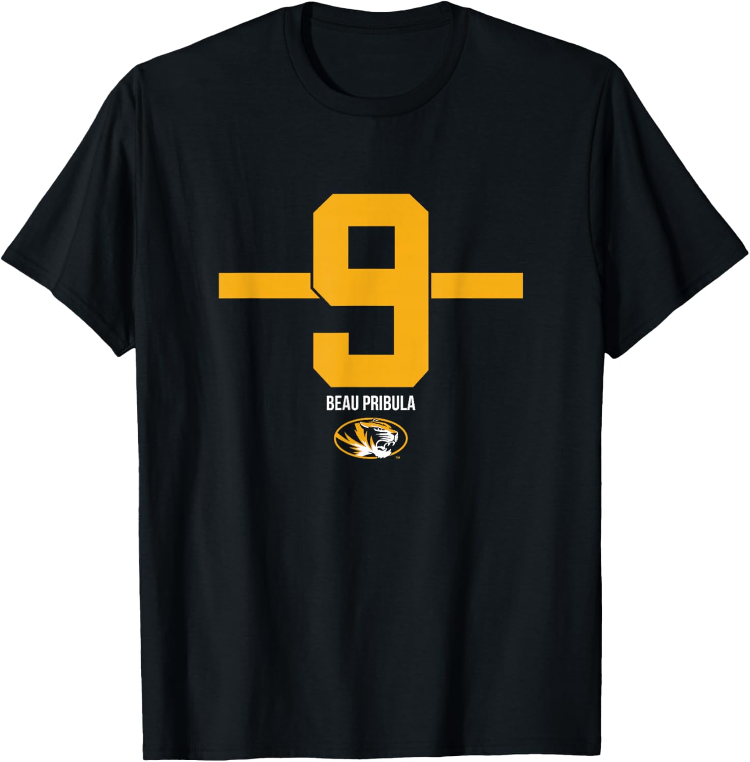 Missouri Football: Beau Pribula 9 Stripe T-Shirt - T-Shirt | Black