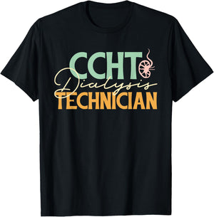 CCHT Dialysis Technician Nephrology Retro Dialysis Tech T-Shirt - T-Shirt | Black