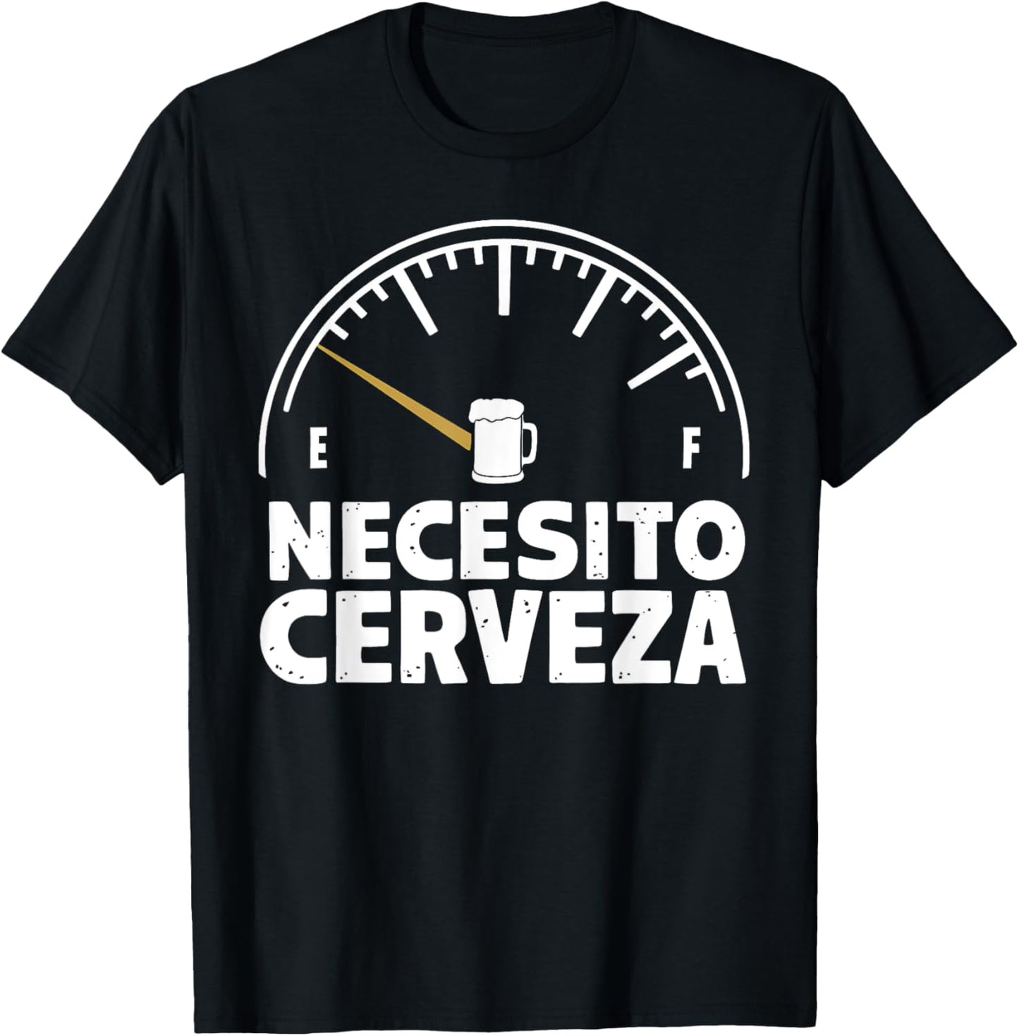 Funny Mexican I need Beer Necesito Cerveza in Spanish T-Shirt - T-Shirt | Black