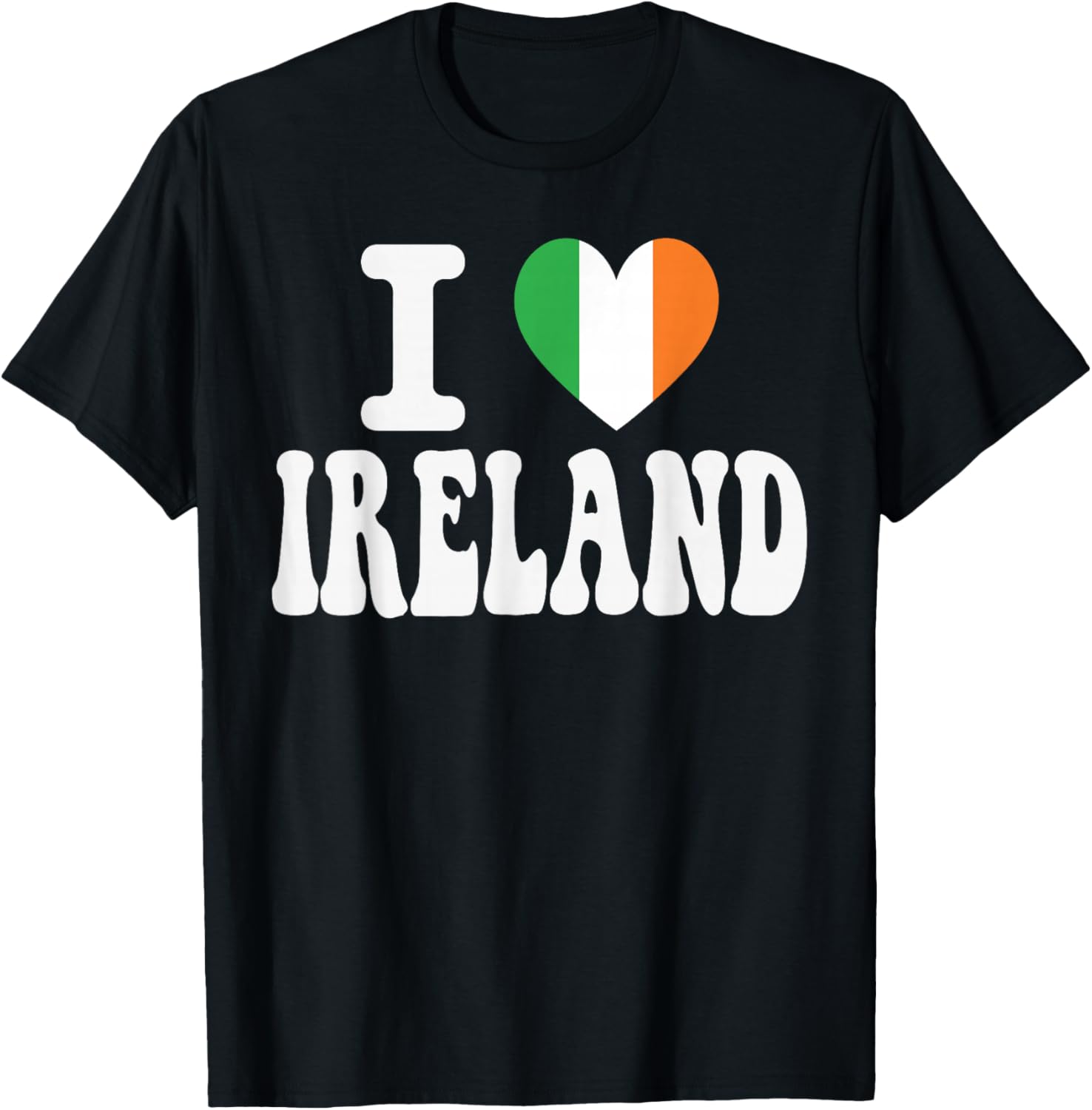 I Love Ireland Heart Flag Retro Travel Souvenir T-Shirt - T-Shirt | Black