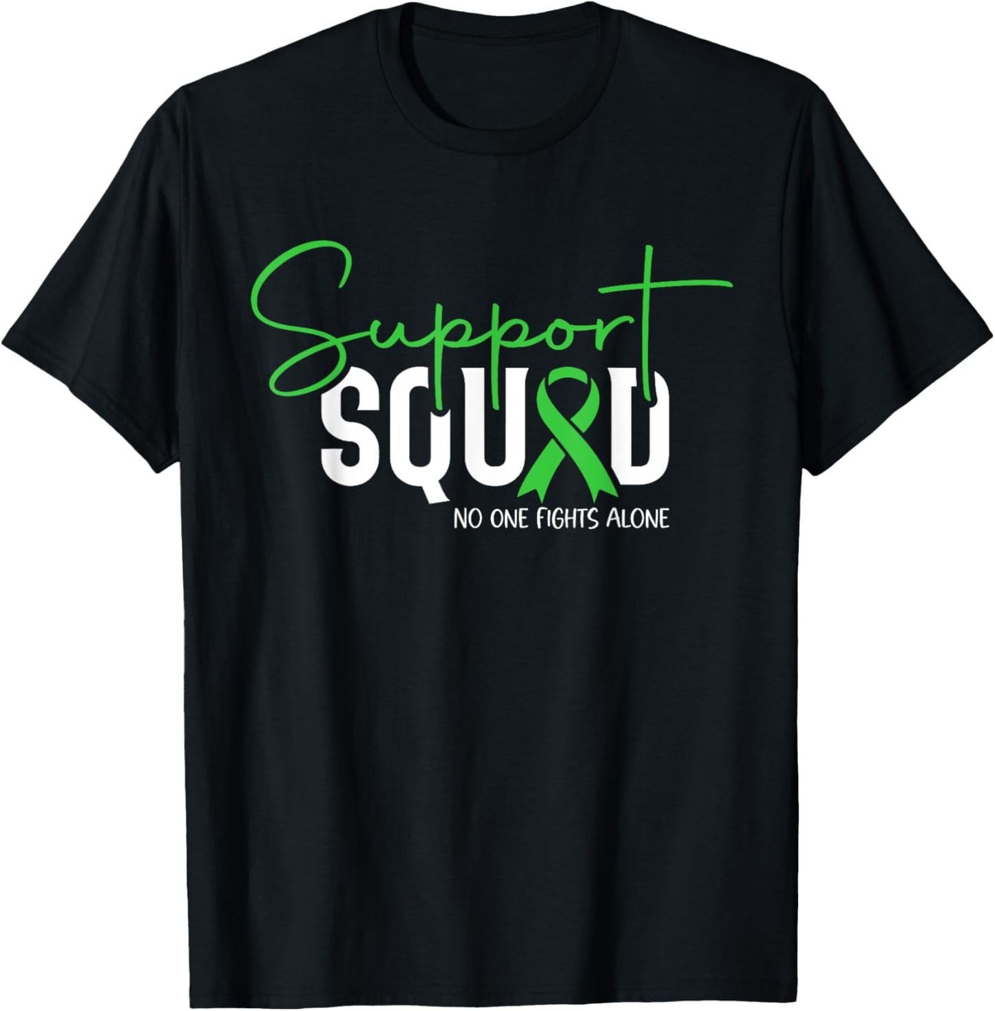 Support Squad Mental Health Awareness Matters Green Ribbon T-Shirt - T-Shirt | Black