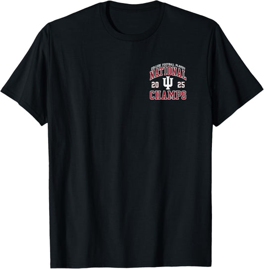 Indiana Hoosiers National Champs 2025 Football Front/Back T-Shirt - T-Shirt | Black
