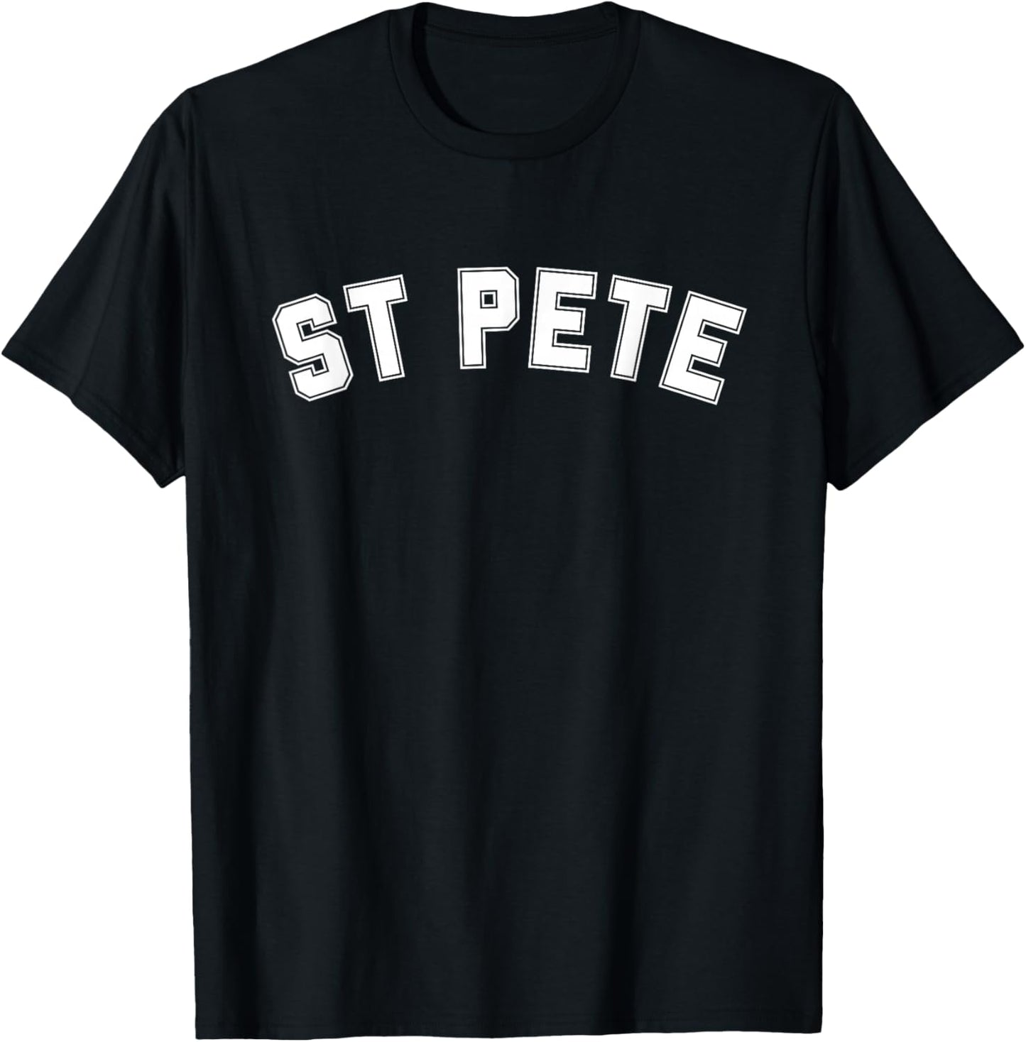 St Pete Florida Vintage Collegiate Style Text T-Shirt - T-Shirt | Black