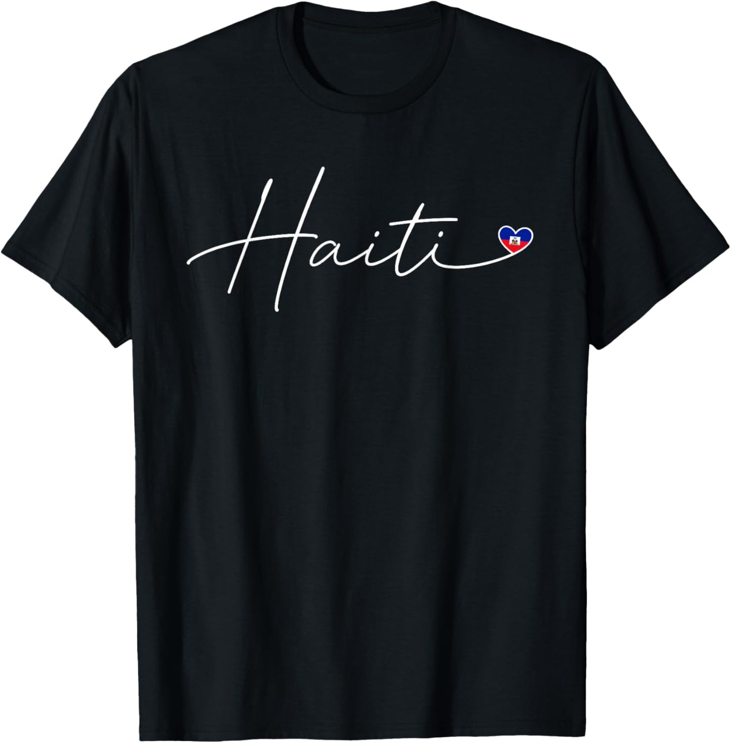 Haiti Love Heart Haitian Flag Day Independence Men Women Kid T-Shirt - T-Shirt | Black