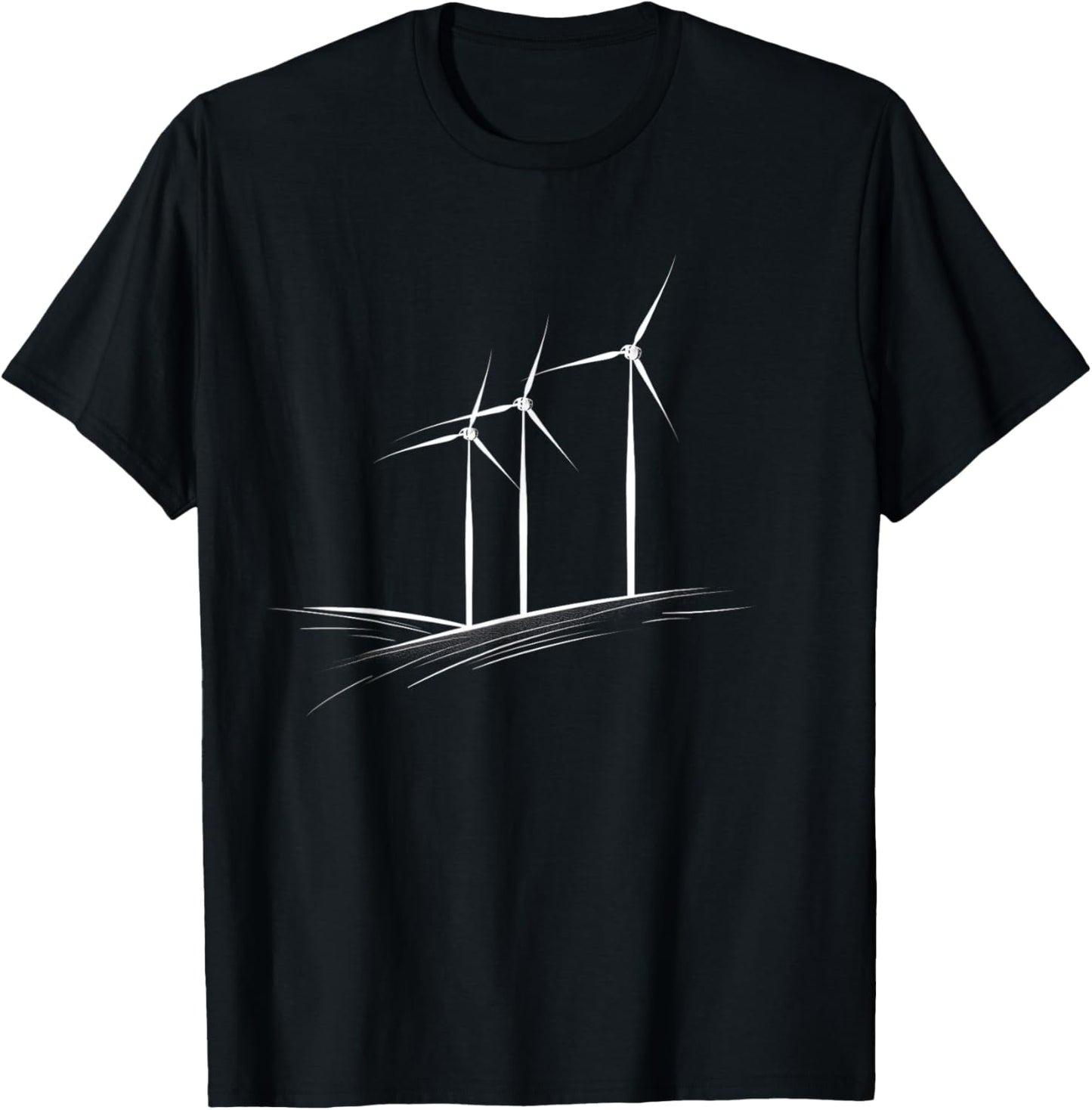 Wind Power Farm Windmill Turbine Renewable Energy T-Shirt - T-Shirt | Black