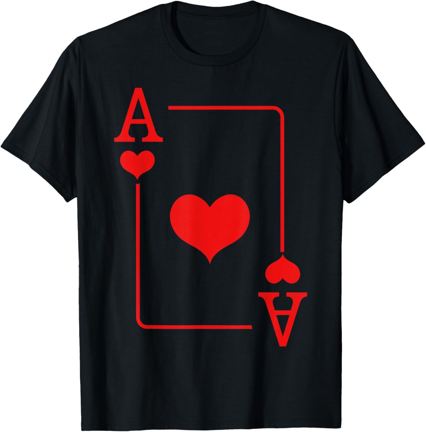 Ace of Hearts Costume Cards Deck Halloween T-Shirt - T-Shirt | Black