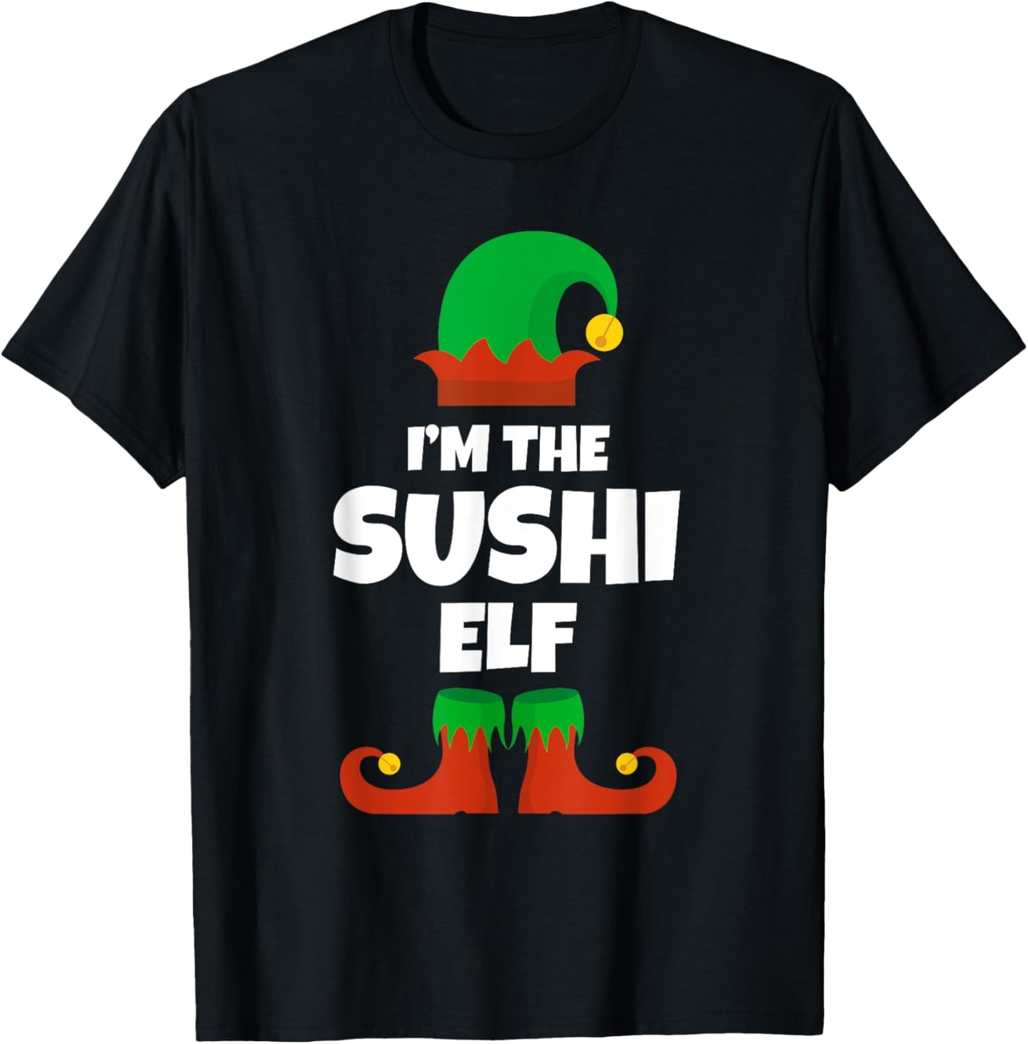 I'm The Sushi Elf Family Pajama Christmas Funny Japanese T-Shirt - T-Shirt | Black