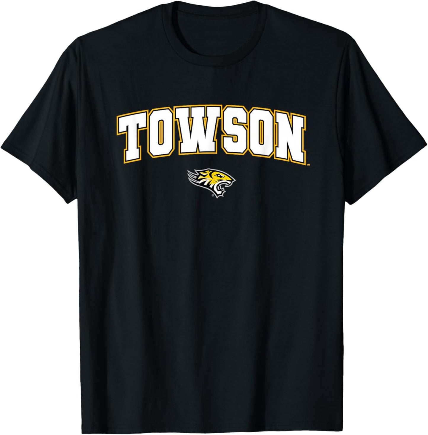 Towson University Tigers Arch Logo T-Shirt - T-Shirt | Black
