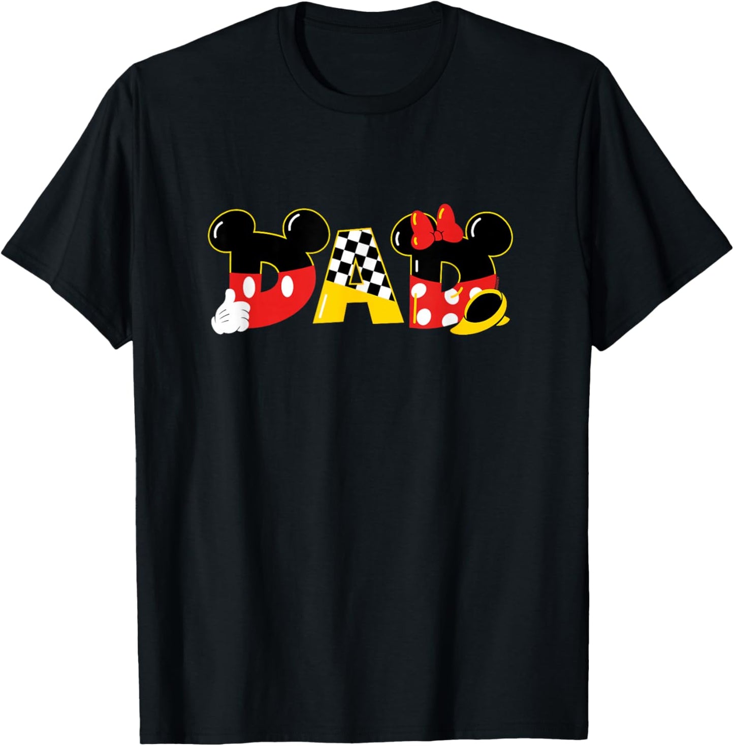 Disney Mickey Mouse & Minnie Mouse Dad Father’s Day Birthday T-Shirt - T-Shirt | Black