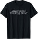 Always Read The fine Print I'm Pregnant T-Shirt - T-Shirt | Black