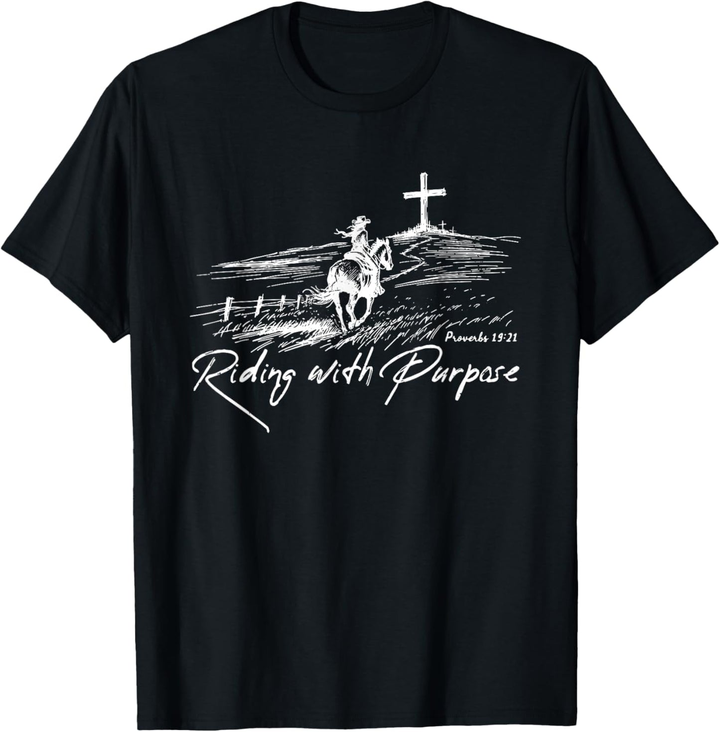 Riding with Purpose Western Cowgirl Faith T-Shirt - T-Shirt | Black