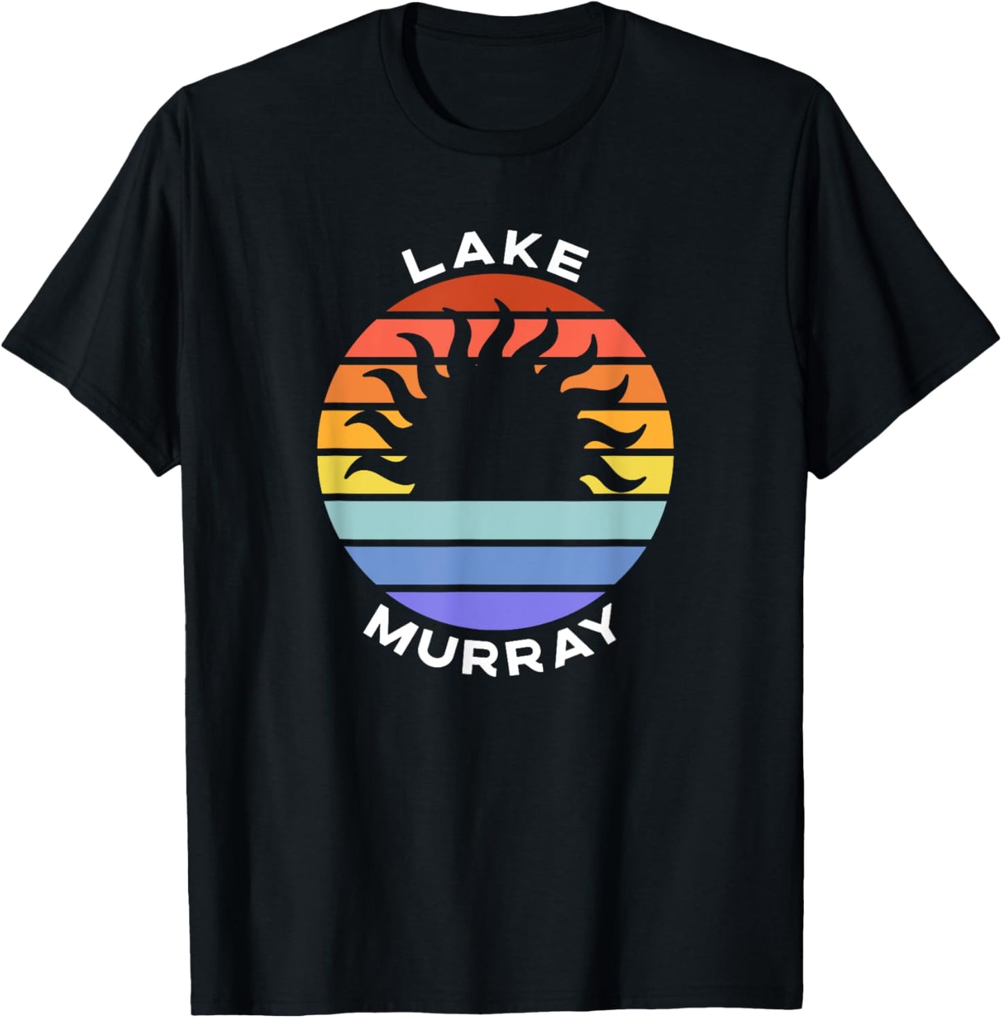 Lake Murray South Carolina SC Retro Sunset Souvenir Vacation T-Shirt - T-Shirt | Black