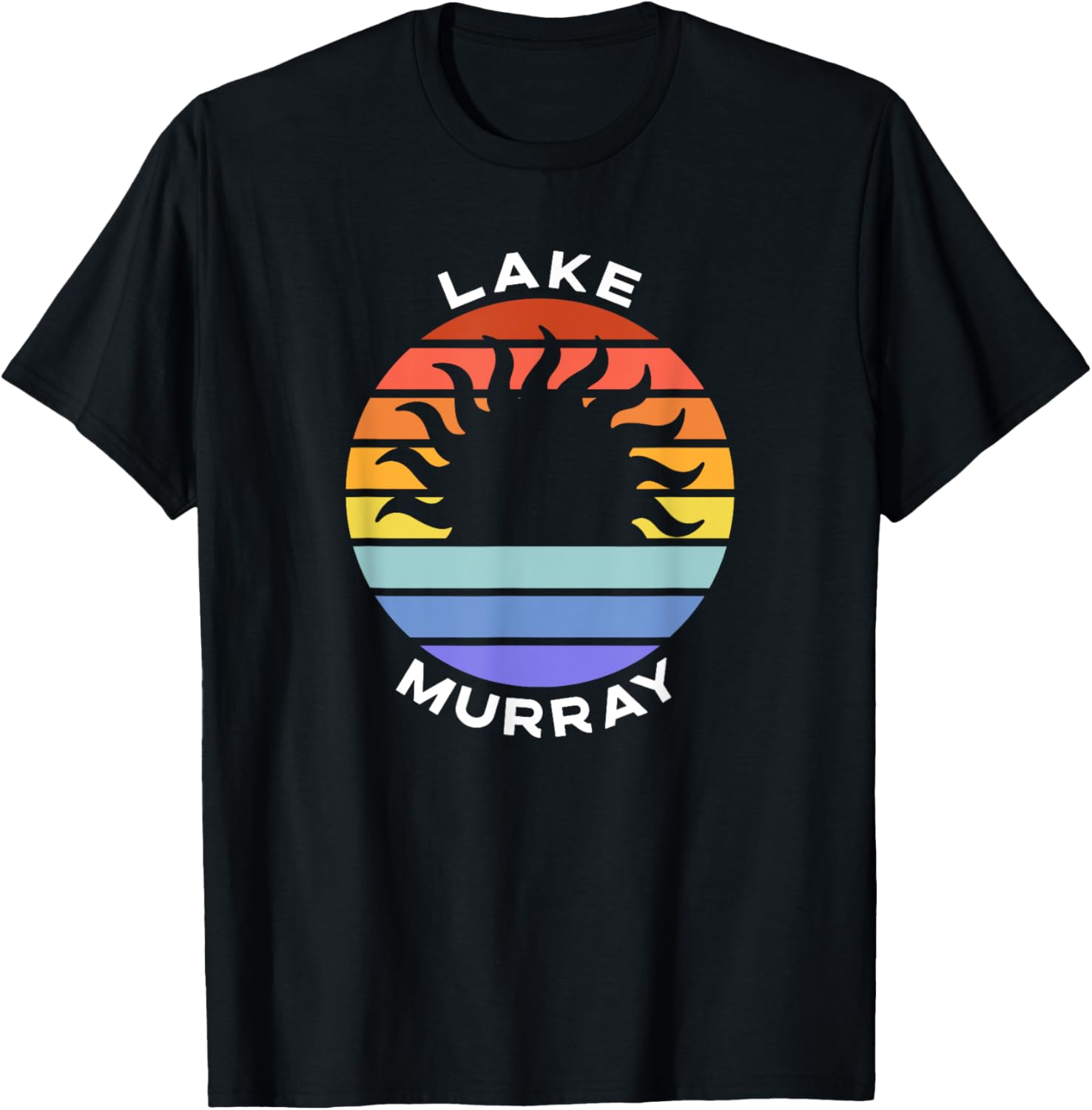Lake Murray South Carolina SC Retro Sunset Souvenir Vacation T-Shirt - T-Shirt | Black