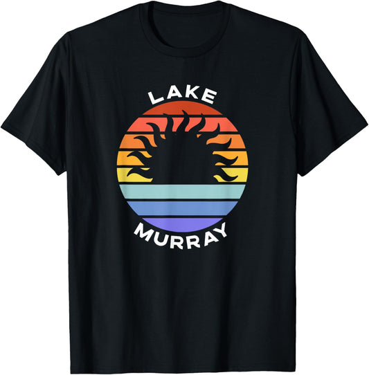 Lake Murray South Carolina SC Retro Sunset Souvenir Vacation T-Shirt - T-Shirt | Black
