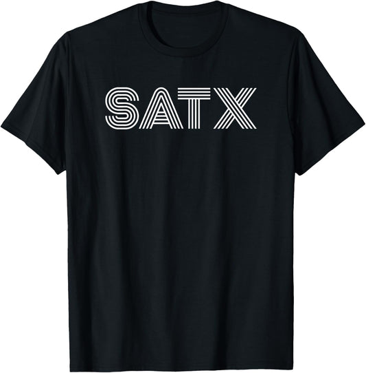 SATX San Antonio TX Retro Design T-Shirt - T-Shirt | Black