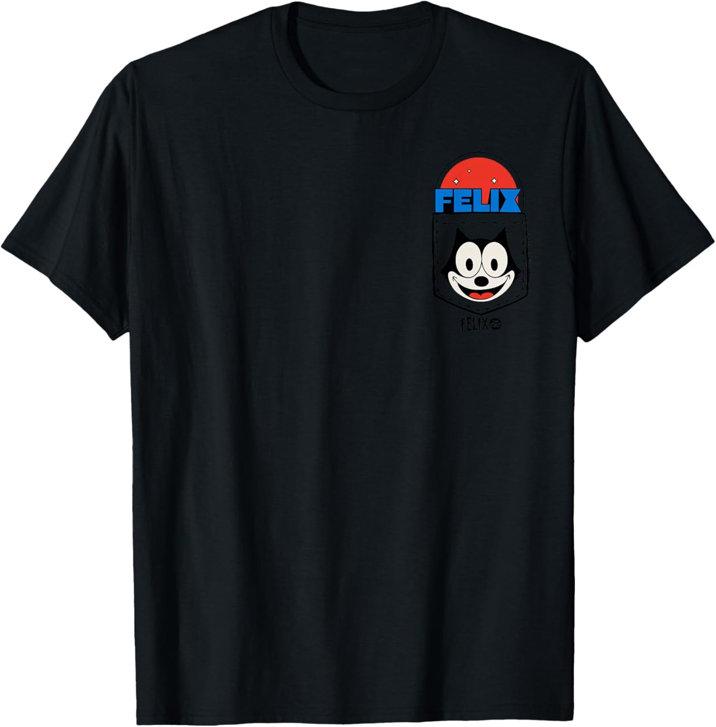 Felix The Cat Signature Grin Pocket T-Shirt - T-Shirt | Black