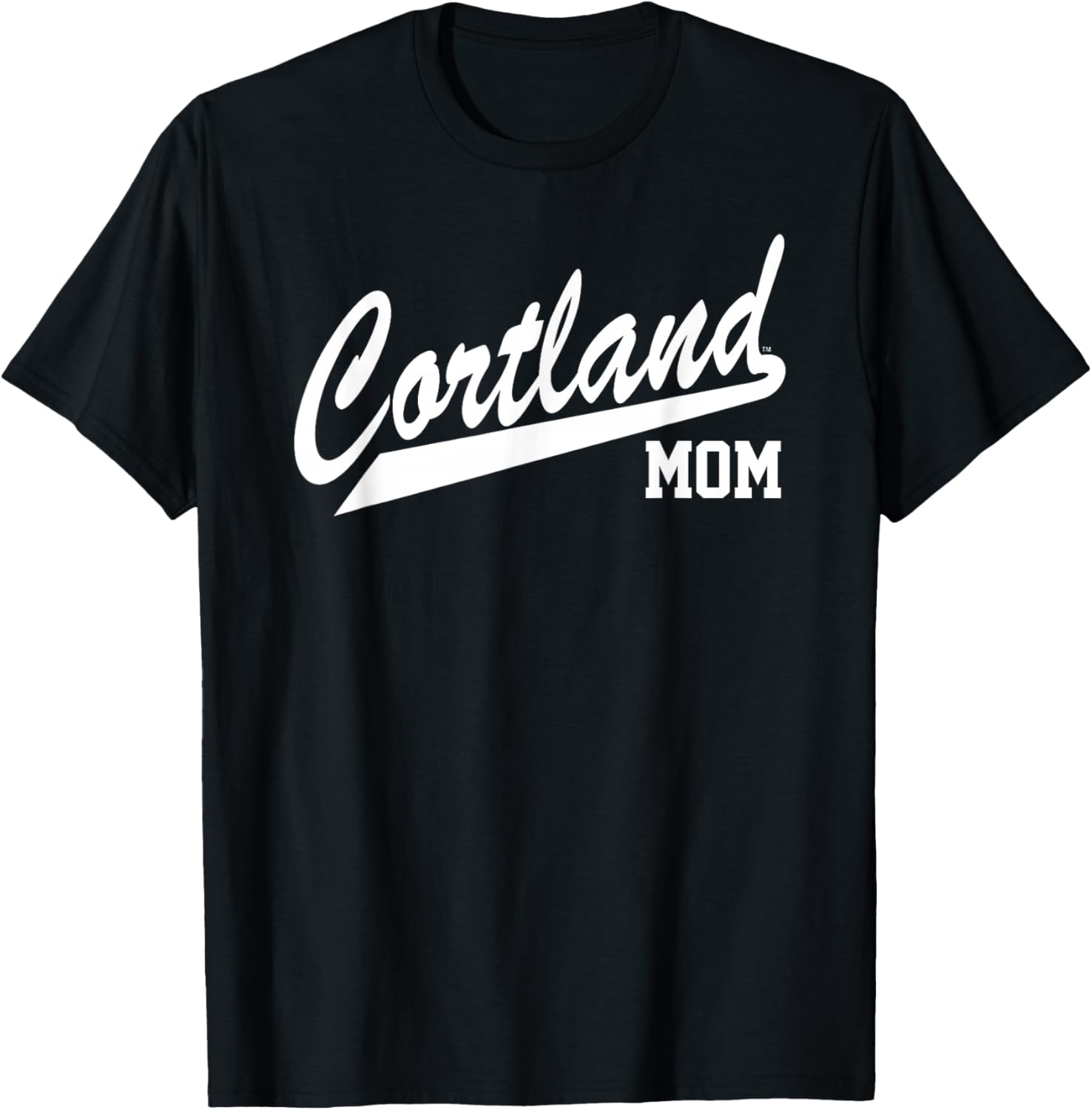 SUNY Cortland Mom Red Dragons Script Mother's T-Shirt - T-Shirt | Black