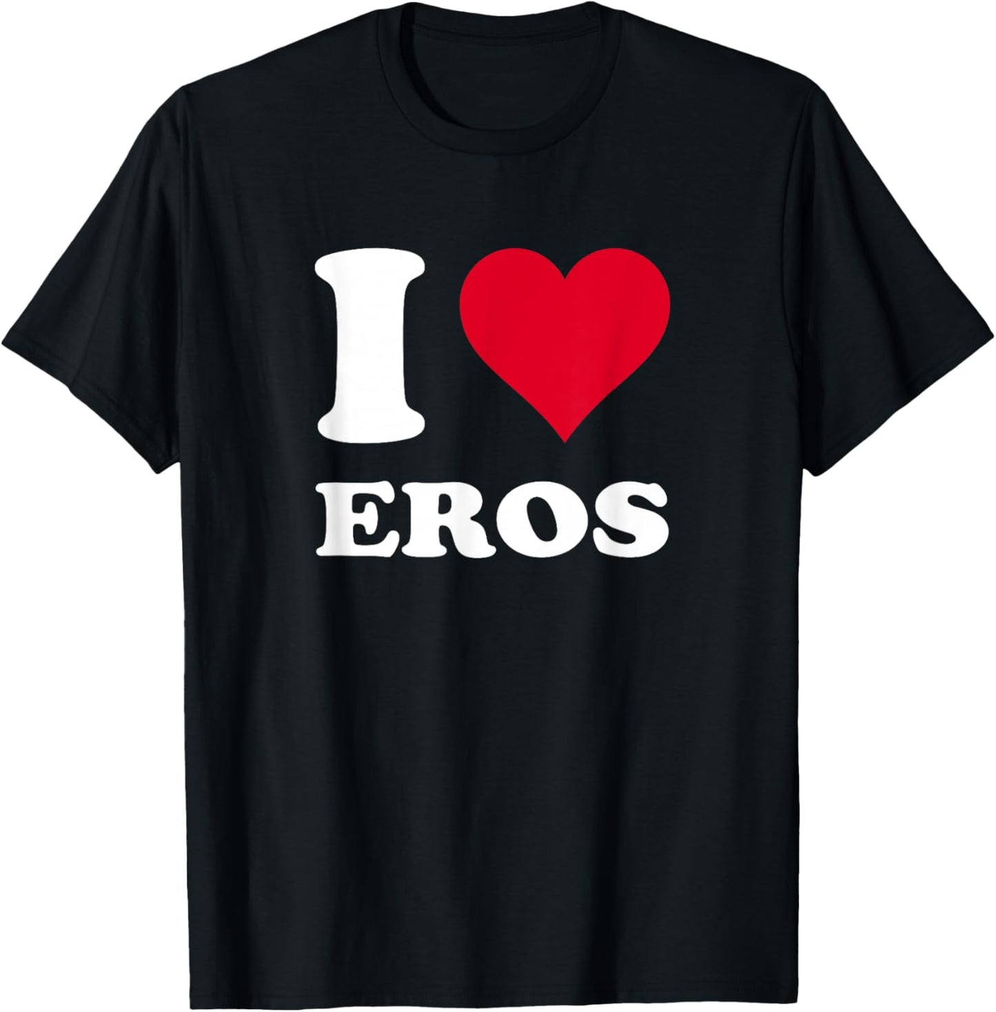 Red Heart I Love Eros T-Shirt - T-Shirt | Black