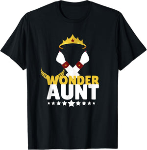 Wonder Aunt Superhero Favorite Best Auntie Costume Gift T-Shirt - T-Shirt | Black