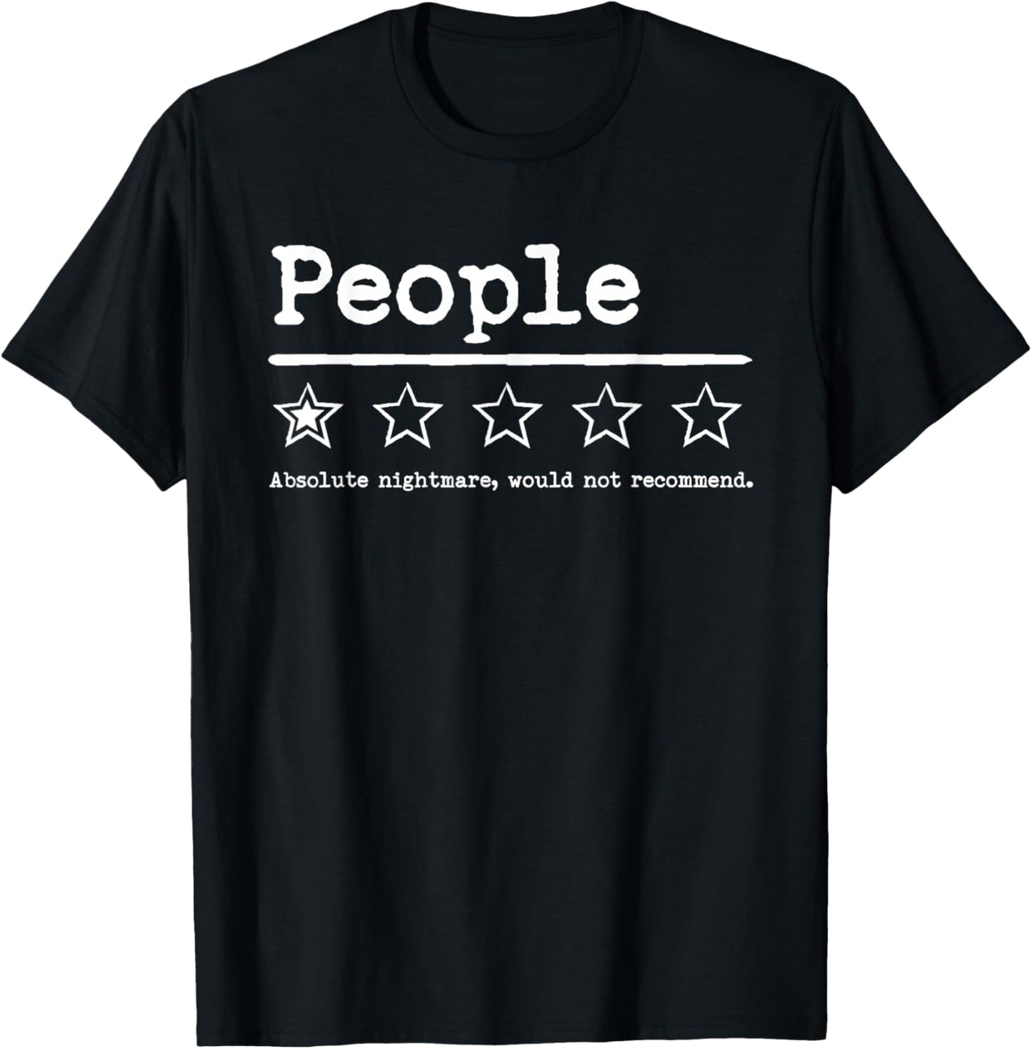 Funny People Rating One Star Not Recommend T-Shirt - T-Shirt | Black
