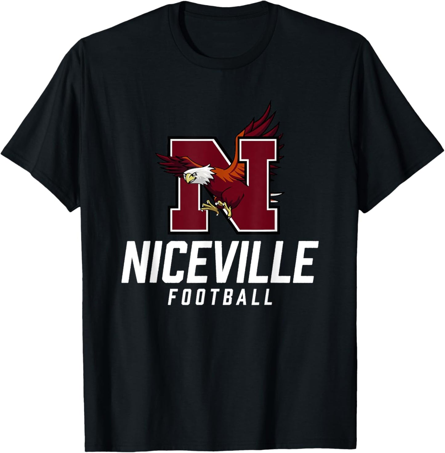 Niceville Eagles Logo Football Team HS T-Shirt - T-Shirt | Black