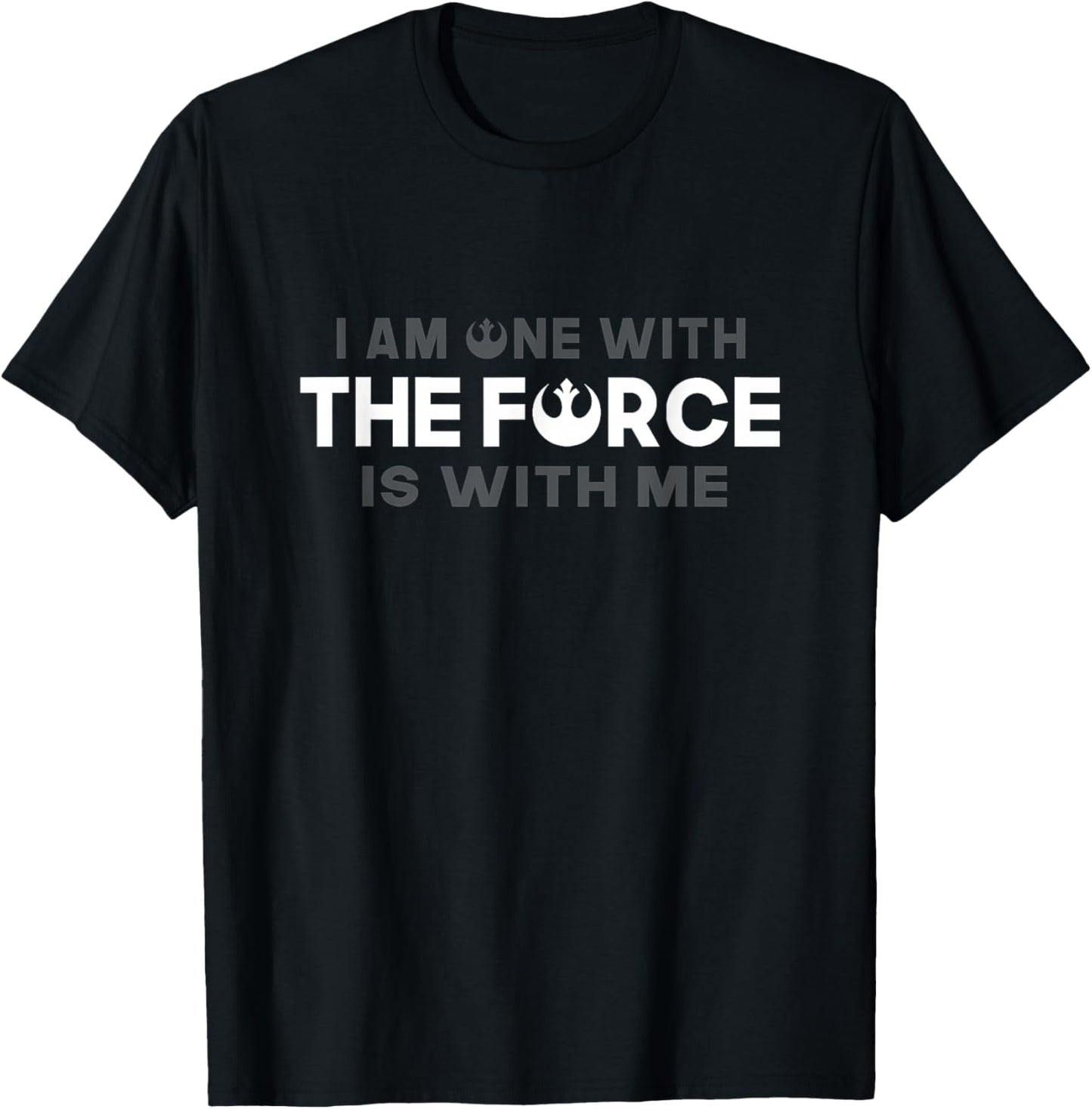 Star Wars Rogue One I Am One With The Force Big Text Logo T-Shirt - T-Shirt | Black