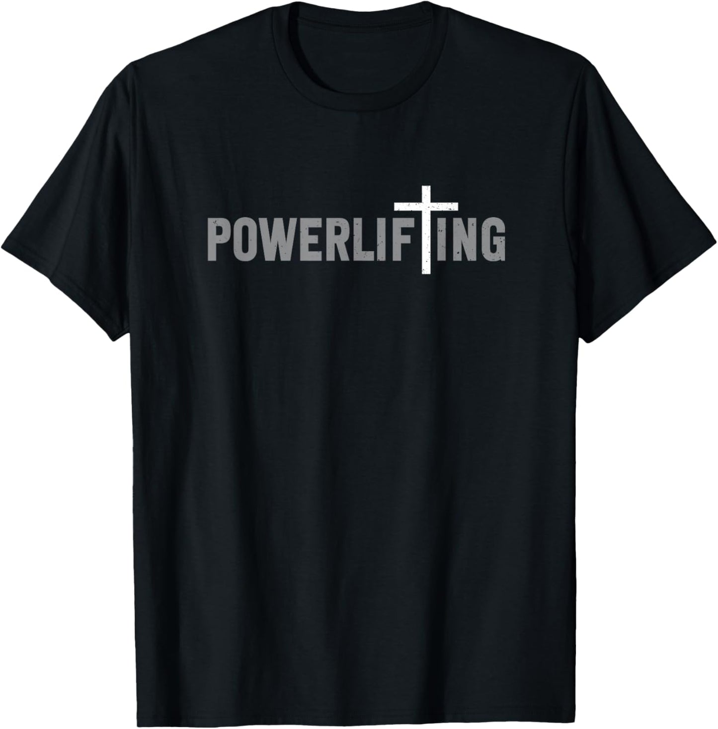 Powerlifting Christian Cross Powerlifter Graphic T-Shirt - T-Shirt | Black