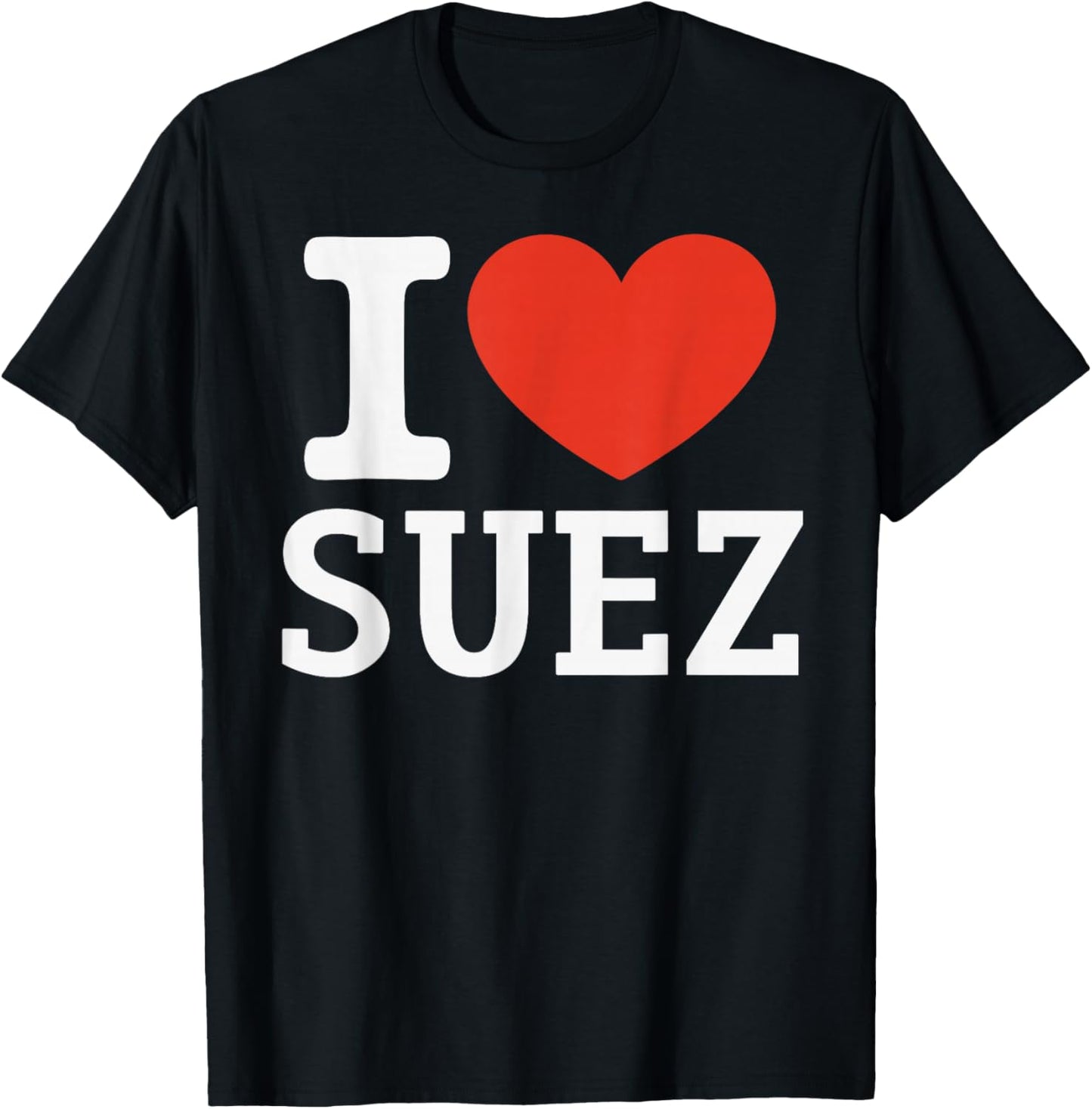 I Love SUEZ City Heart Graphic Souvenir Travel T-Shirt - T-Shirt | Black