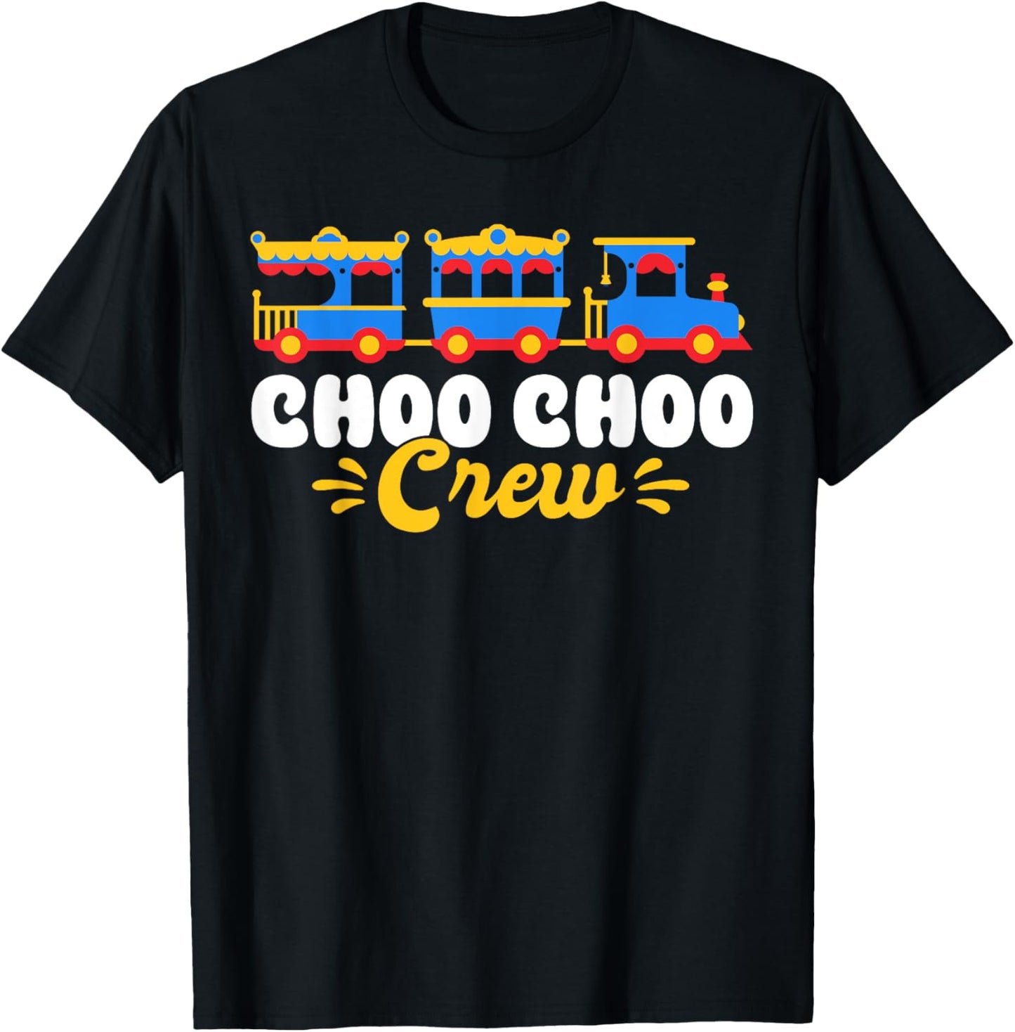 Choo Choo Crew Railway Train Birthday T-Shirt - T-Shirt | Black