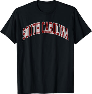 Retro South Carolina Souvenir South Carolina Red White Black T-Shirt - T-Shirt | Black