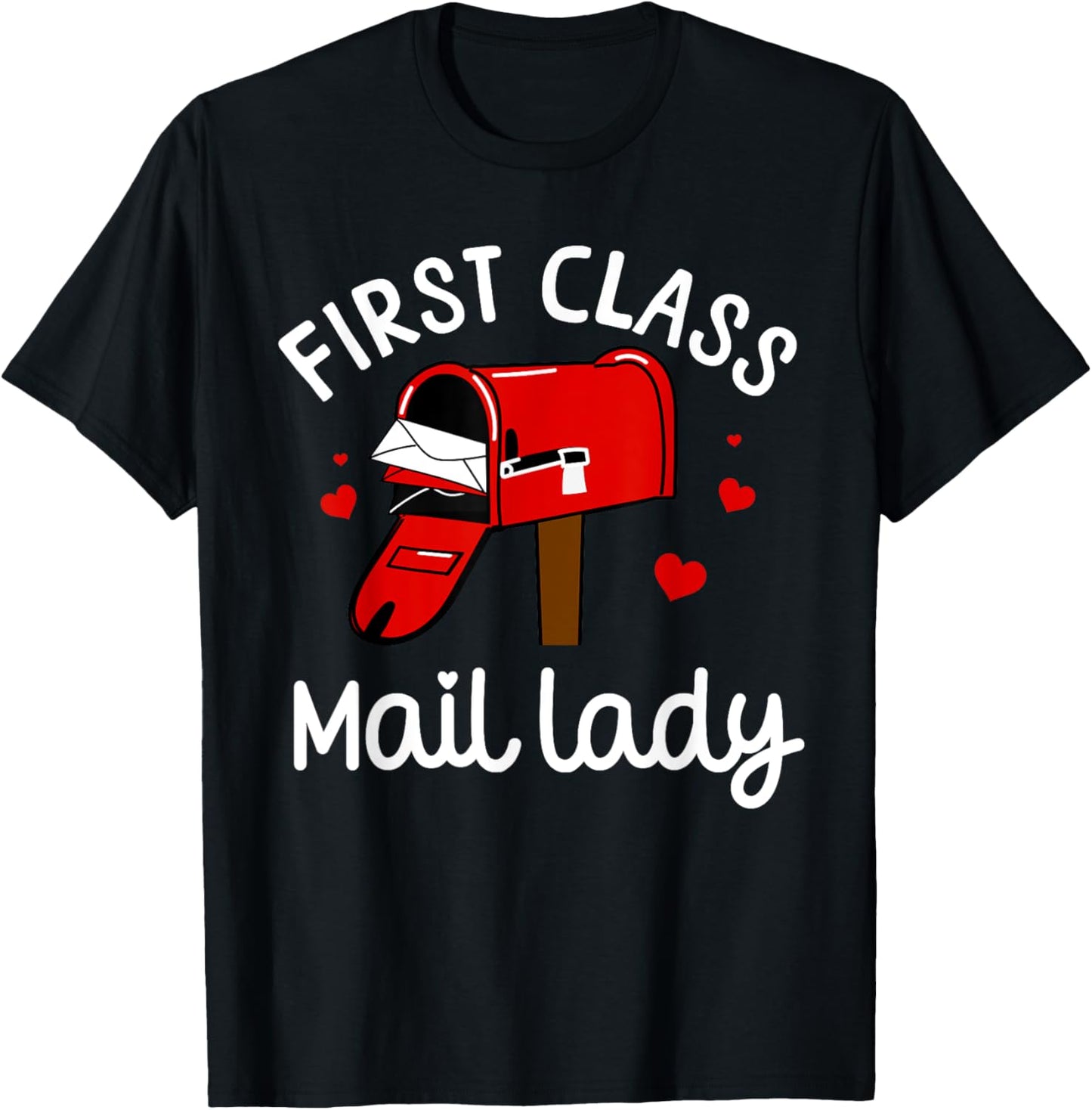 Mail Lady Design Female Mail Carrier Postal Worker T-Shirt - T-Shirt | Black