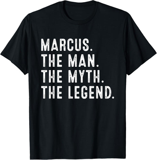 MARCUS The Man The Myth The Legend Shirt Funny Gifts MARCUS T-Shirt - T-Shirt | Black