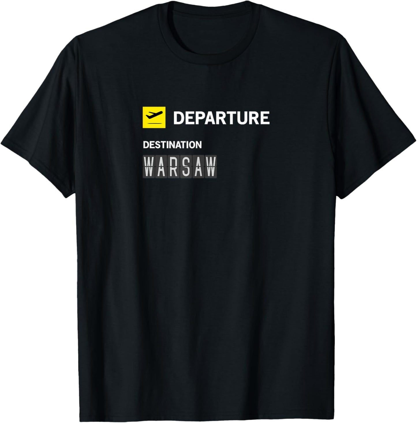 Anzeigetafel Flughafen Abflug Warschau T-Shirt - T-Shirt | Black