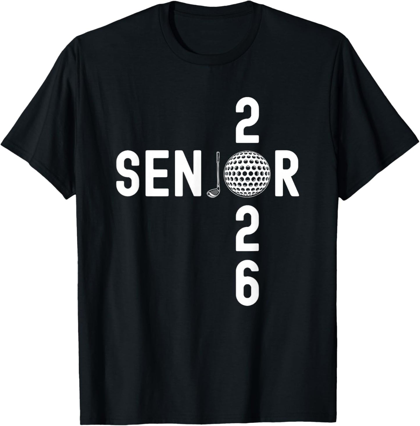 Senior Golf Class of 2026 Funny Graduation T-Shirt - T-Shirt | Black